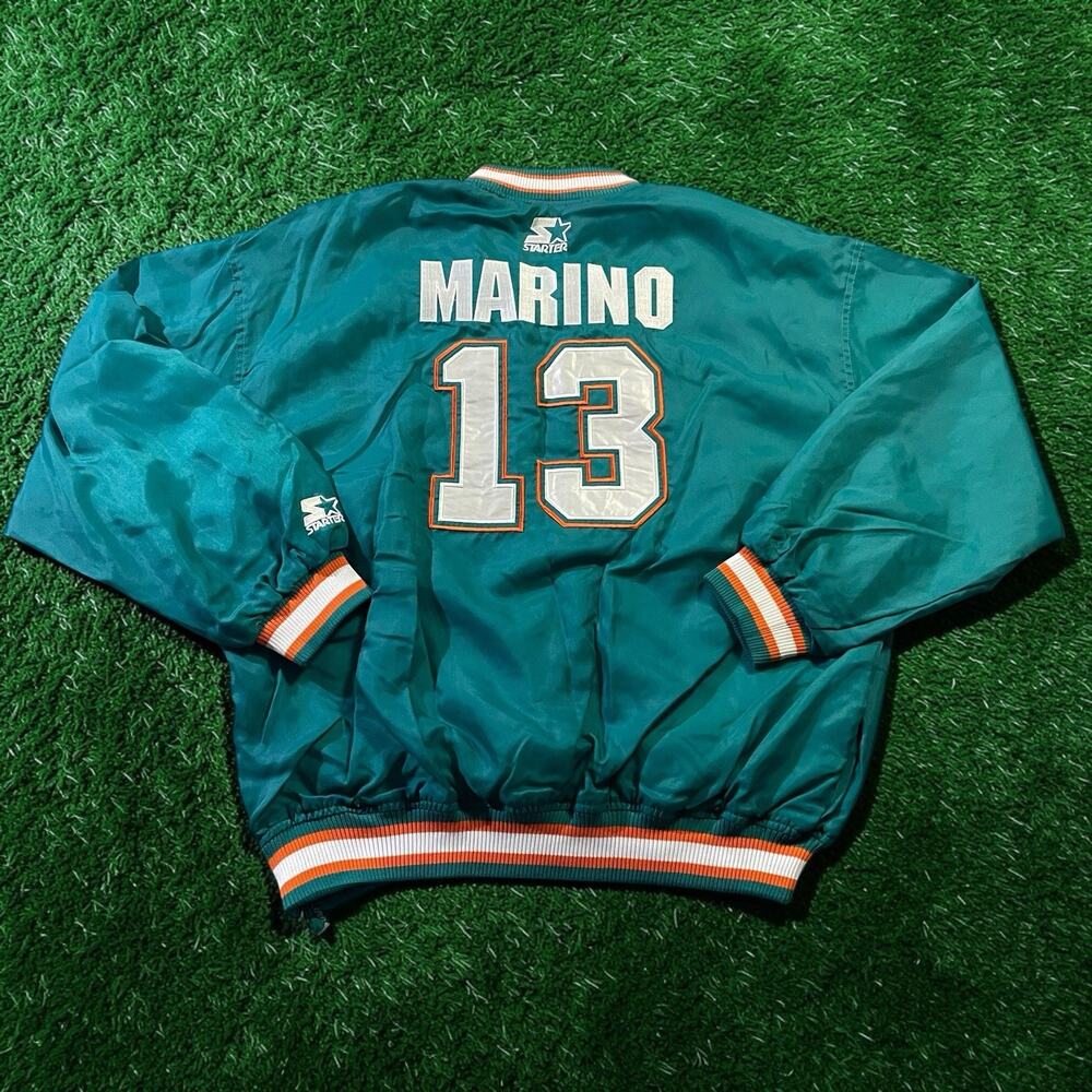 Vintage 90s Starter Dan Marino #13 Miami Dolphins Pullover Jacket‎ Men’s Large